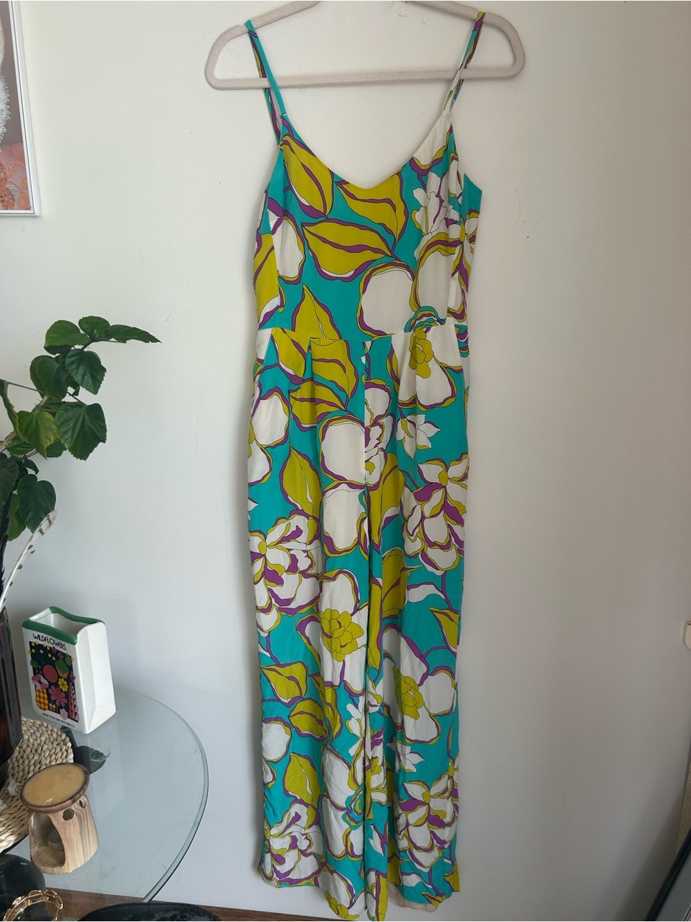 Trina Turk Silk Floral Print Jumpsuit